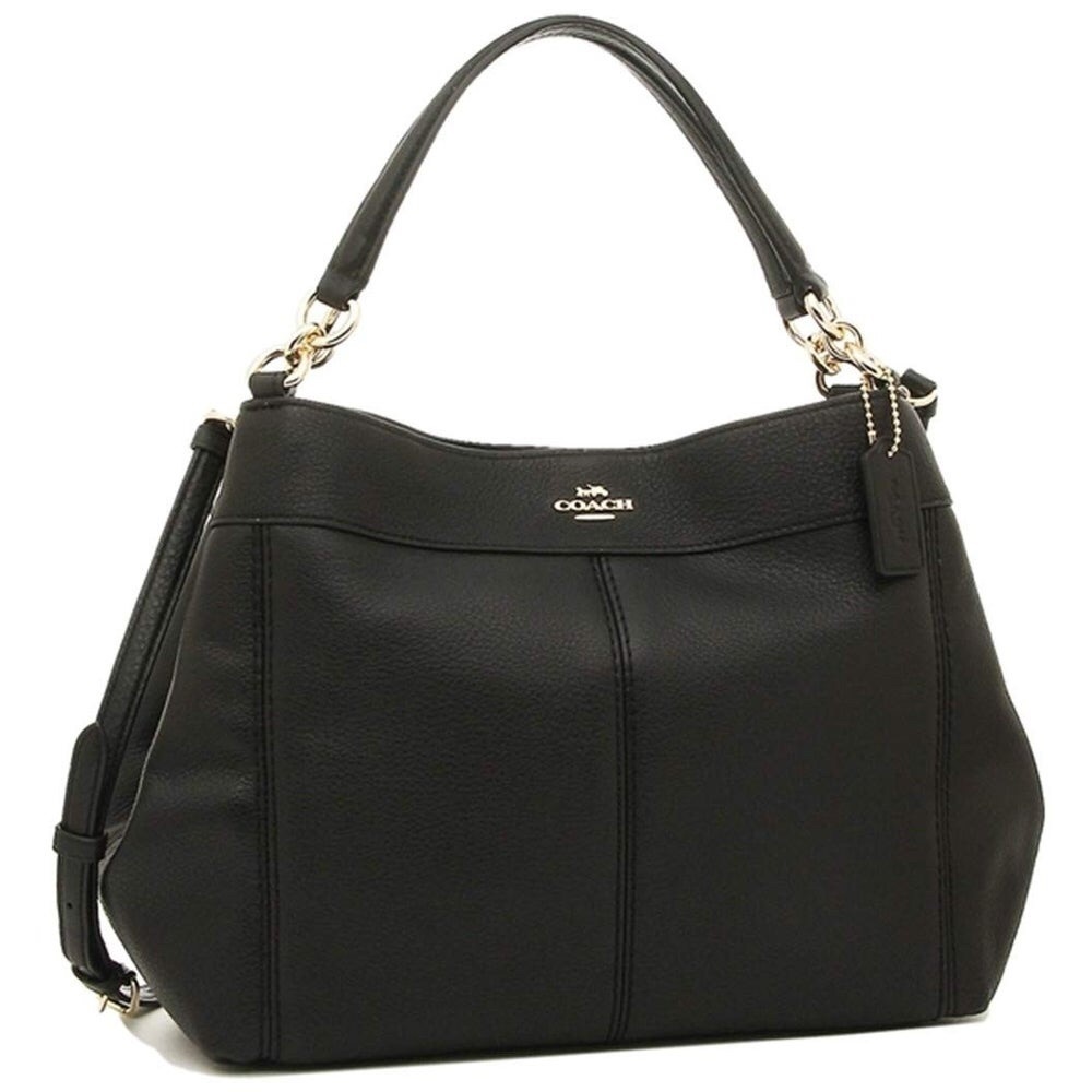 Coach Small Black Pebble Leather Lexy Shoulder Bag